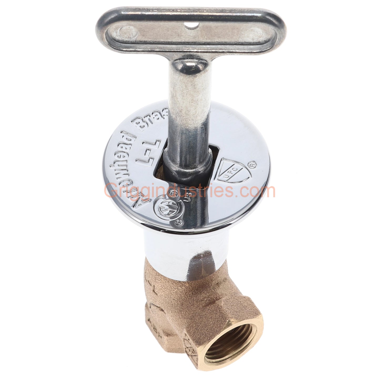 Arrowhead Brass 259 1/2 FIP Angle Gas Log Lighter Valve With Key And Flange