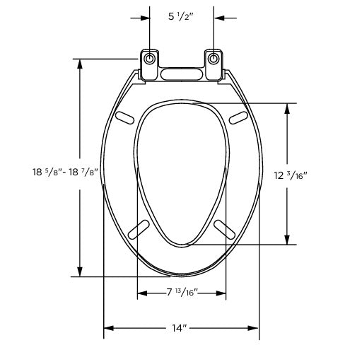 Gerber 99-216 White Standard Elongated Plastic Toilet Seat