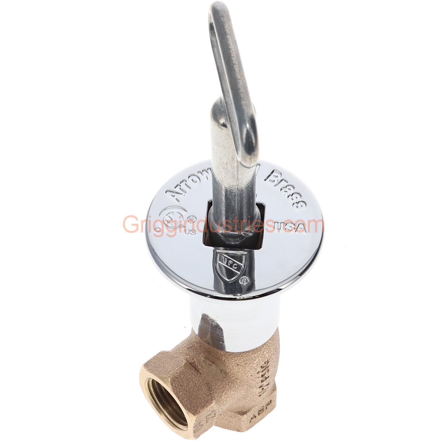 Arrowhead Brass 259 1/2 FIP Angle Gas Log Lighter Valve With Key And Flange