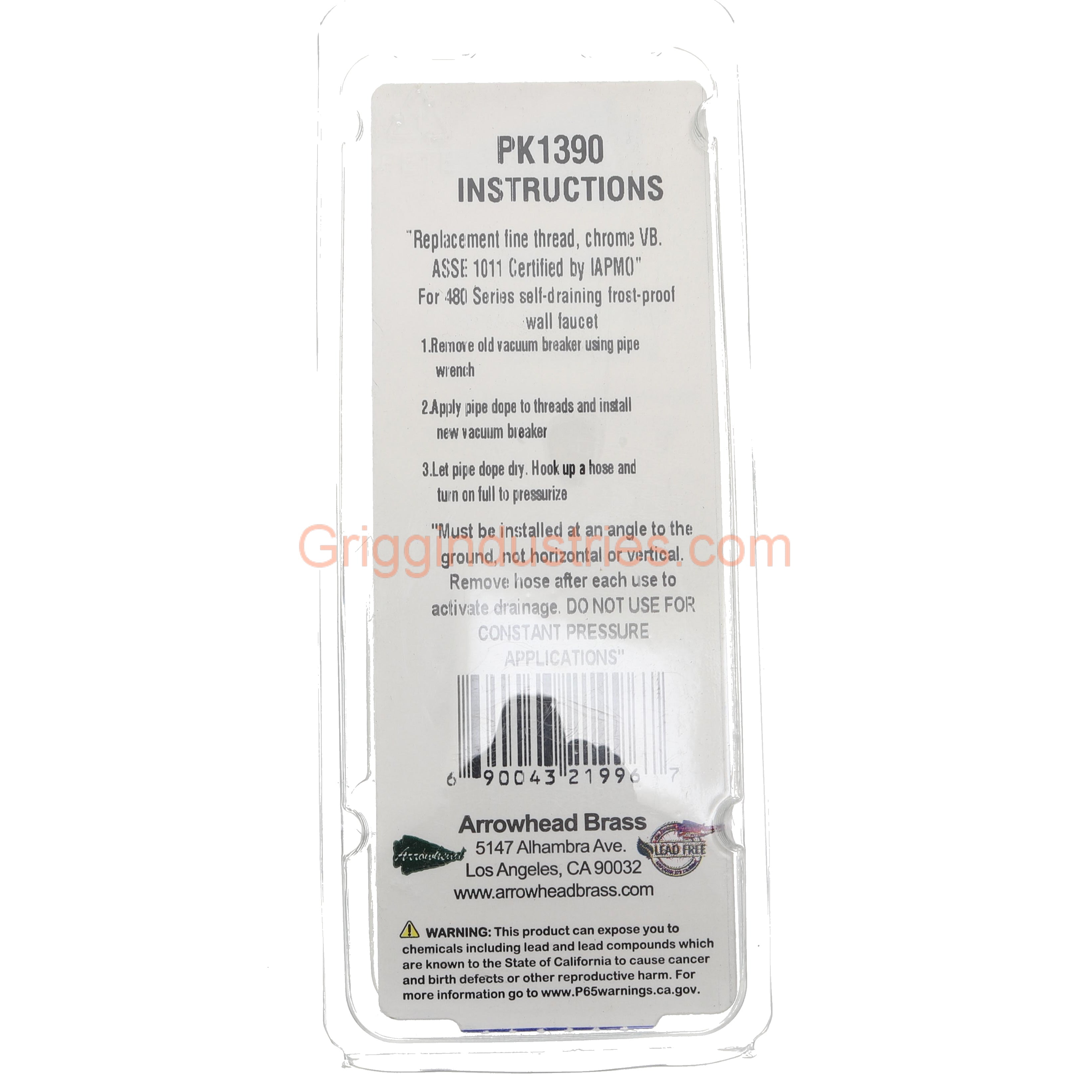 Arrowhead Vacuum Breaker 1019-A 486 BFP – GriggIndustries.com