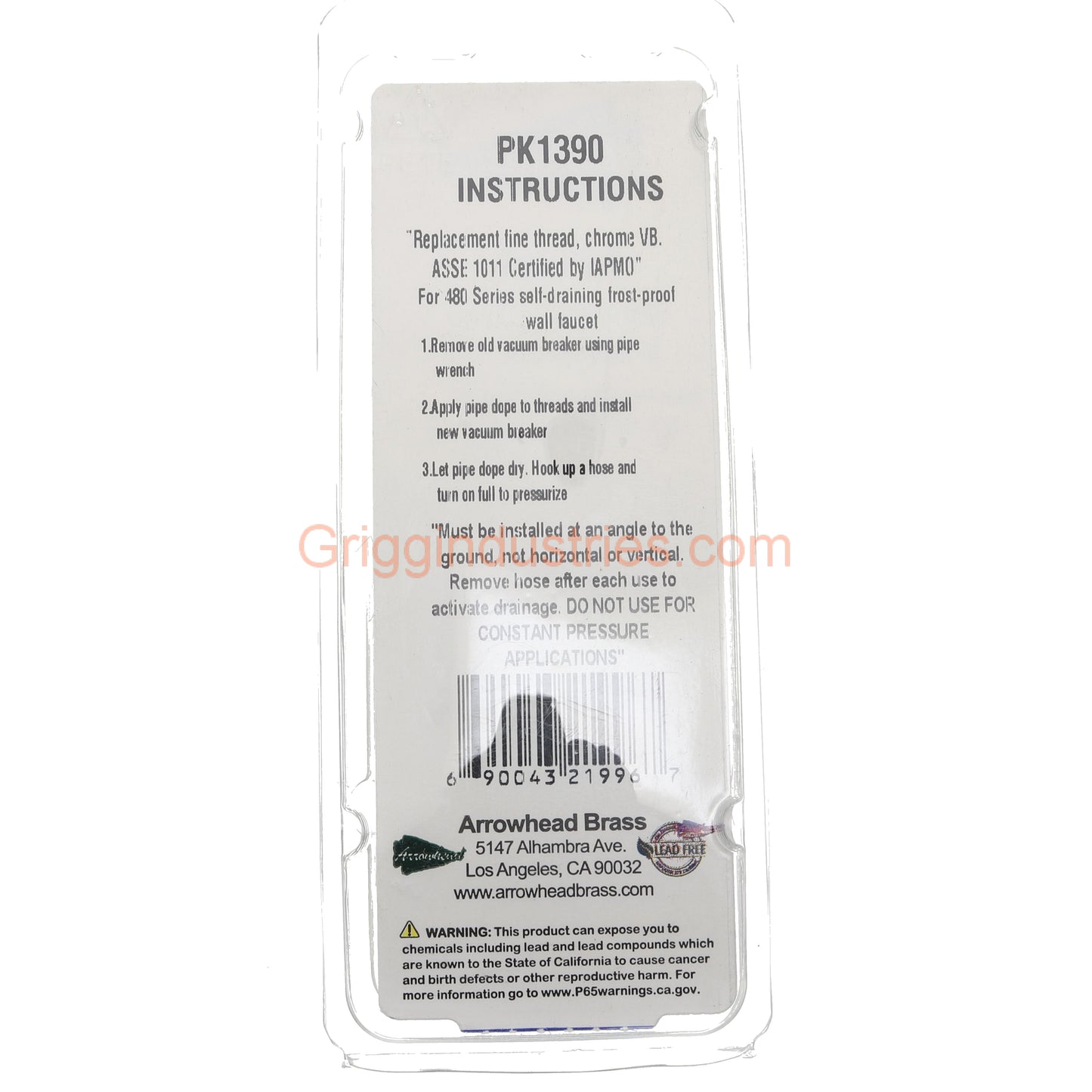 ABP Arrowhead Vacuum Breaker 1019-A 486 BFP