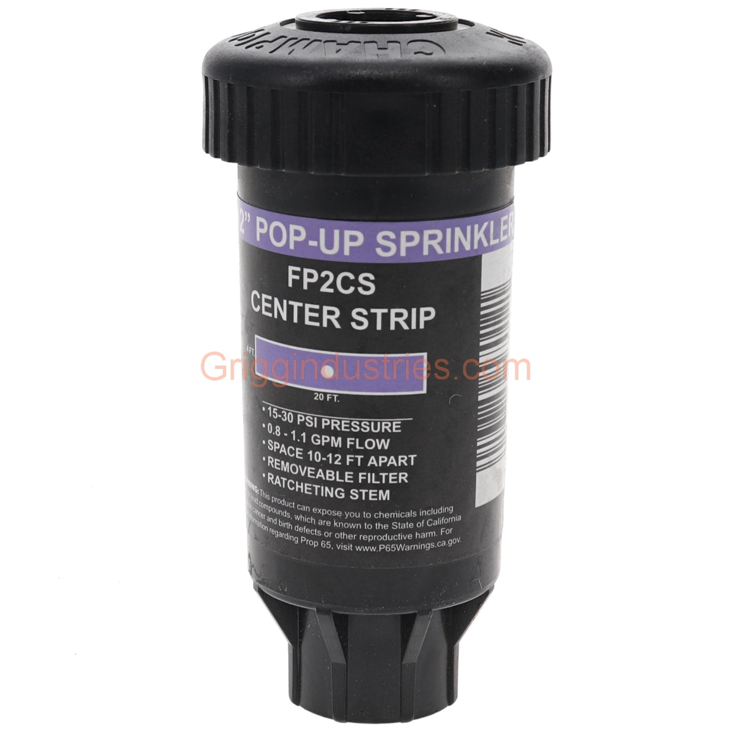 Champion Irrigation FP2CS 2" Plastic Pop-Up Sprinkler With Center Strip Spray Nozzle