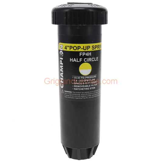 Champion Irrigation FP4H 4" Plastic Pop-up Sprinkler With Half Circle Spray Nozzle