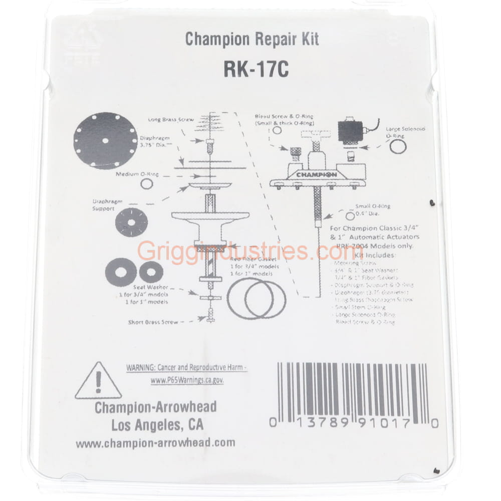 Champion RK-17C Repair Kit For Compact Actuators