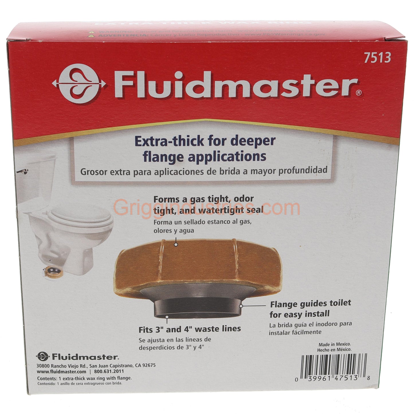 Fluidmaster 7513 Extra-Thick Wax Ring