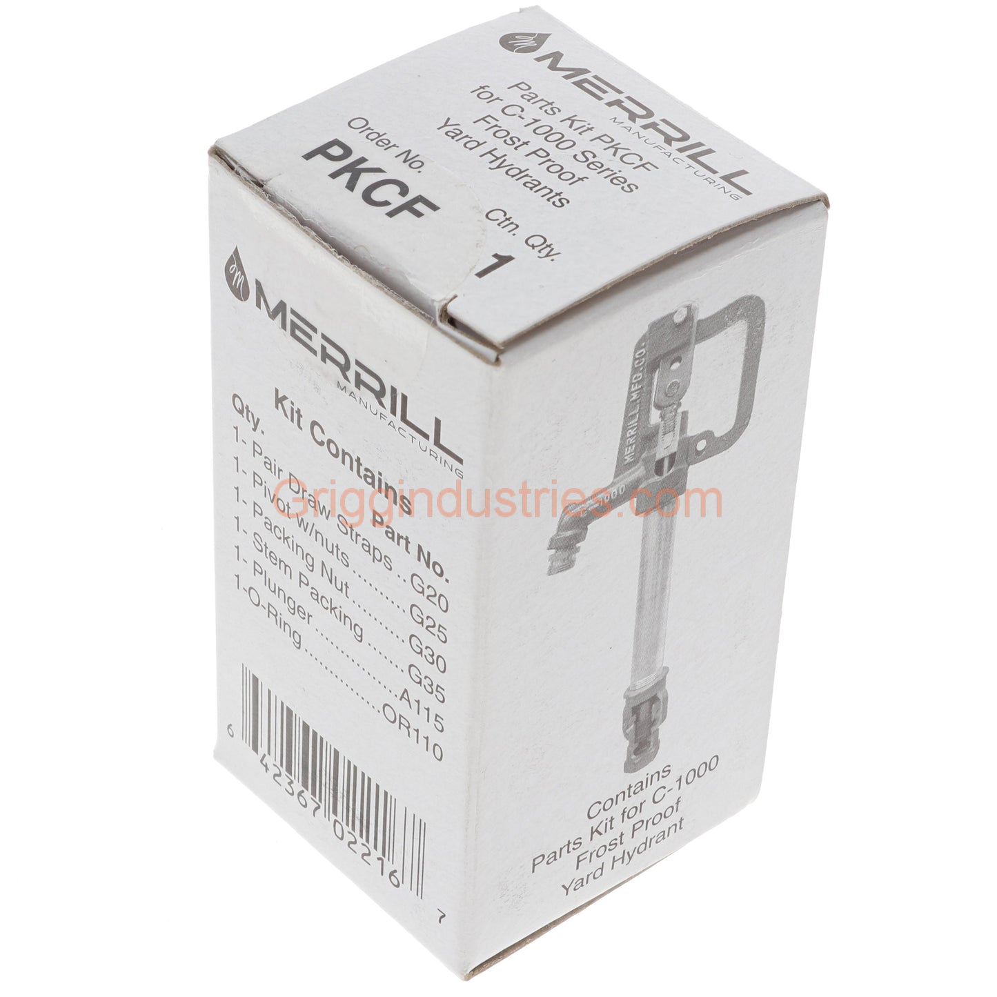 Merrill PK-CF Repair Kit for C-1000 Yard Hydrants – Packaging includes all necessary components for effective repairs.