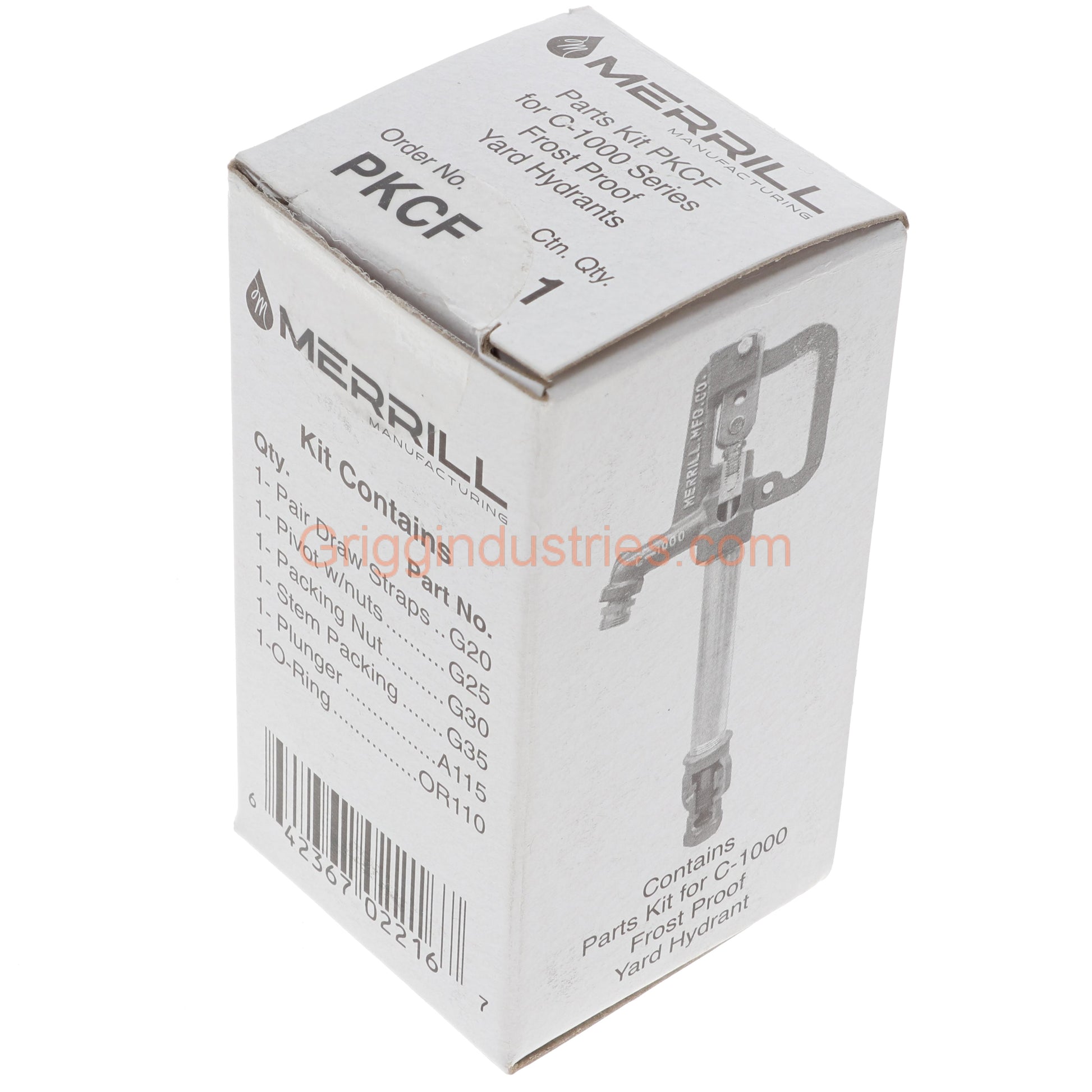 Merrill PK-CF Repair Kit for C-1000 Yard Hydrants – Packaging includes all necessary components for effective repairs.